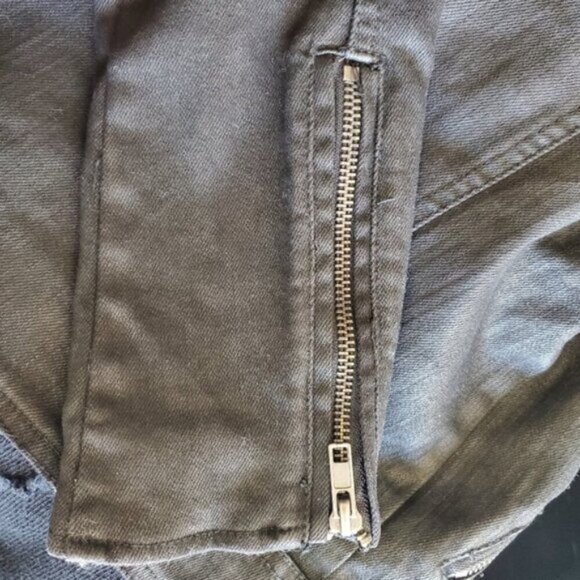 Free People Black Comb Waterfall Draped Moto Jacket Size 2 - Picture 13 of 13